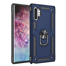Smcase Samsung Galaxy Note 10 Plus Vega Yüzüklü Tank Kapak Lacivert Cep Telefonu Kılıfı