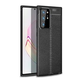 Smcase Samsung Galaxy Note 20 Ultra Deri Dokulu Silikon Tam Kapatan Nano Siyah Cep Telefonu Kılıfı