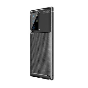 Smcase Samsung Galaxy Note 20 Ultra Negro Karbon Dokulu Silikon Tam Kapatan Nano Siyah Cep Telefonu Kılıfı