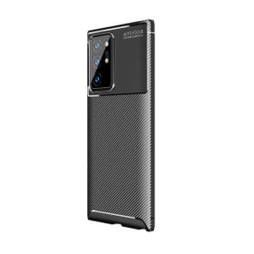 Smcase Samsung Galaxy Note 20 Ultra Negro Karbon Dokulu Silikon Tam Kapatan Nano Siyah Cep Telefonu Kılıfı