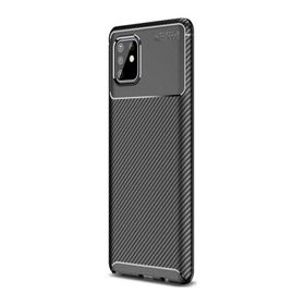 Smcase Samsung Galaxy S10 Lite Negro Karbon Dokulu Silikon Nano Siyah Cep Telefonu Kılıfı