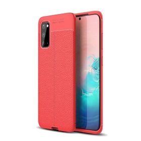 Smcase Samsung Galaxy S20 Deri Dokulu Silikon Tam Kapatan Siyah Cep Telefonu Kılıfı