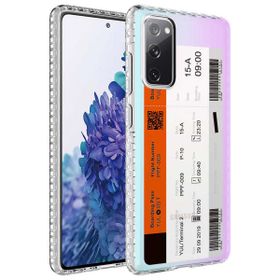 Smcase Samsung Galaxy S20 FE Desenli Elegans Serisi Silikon Beyaz Cep Telefonu Kılıfı
