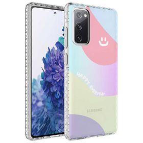 Smcase Samsung Galaxy S20 FE Desenli Elegans Serisi Silikon Beyaz Cep Telefonu Kılıfı