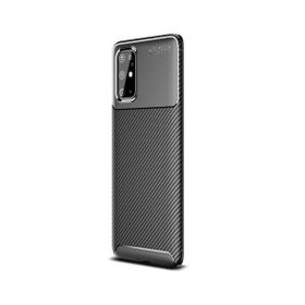 Smcase Samsung Galaxy S20 Plus Negro Karbon Silikon Tam Kapatan Siyah Cep Telefonu Kılıfı