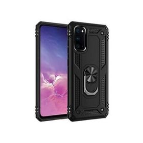 Smcase Samsung Galaxy S20 Ultra Vega Yüzüklü Standlı Tank Kapak Tam Kapatan Gri Cep Telefonu Kılıfı