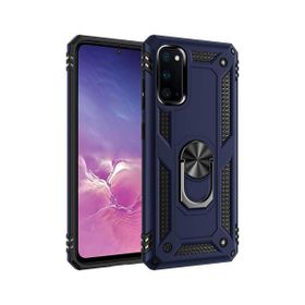 Smcase Samsung Galaxy S20 Vega Yüzüklü Standlı Tank Kapak Tam Kapatan Kırmızı Siyah Cep Telefonu Kılıfı