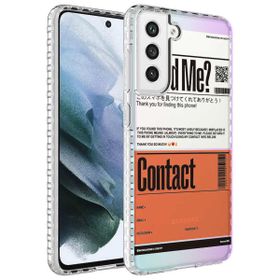 Smcase Samsung Galaxy S21 FE Desenli Elegans Serisi Silikon Beyaz Cep Telefonu Kılıfı
