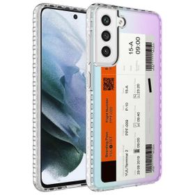 Smcase Samsung Galaxy S21 FE Desenli Elegans Serisi Silikon Beyaz Cep Telefonu Kılıfı