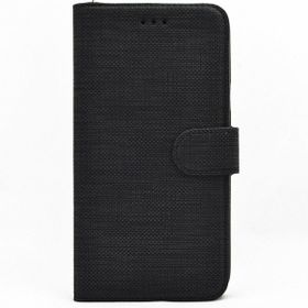 Smcase Samsung Galaxy S22 Ultra 5G Kumaş Standlı Kartlıklı Cüzdan Kırmızı Kılıf