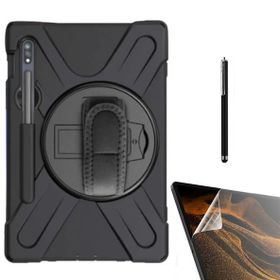Smcase Samsung Galaxy Tab S7 Plus T970 Tablet Tank Koruma Defender Standli DF33 Nano Kalem Kılıf