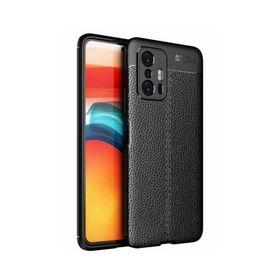 Smcase Xiaomi 11T Kamera Korumalı Deri Dokulu Silikon Siyah Cep Telefonu Kılıfı