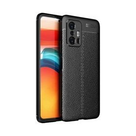 Smcase Xiaomi 11T Kamera Korumalı Deri Dokulu Silikon Siyah Cep Telefonu Kılıfı