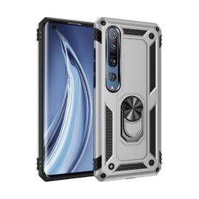 Smcase Xiaomi Mi 10 Vega Yüzüklü Tank Kapak Tam Kapatan Cam Lacivert Cep Telefonu Kılıfı