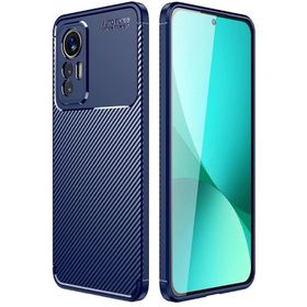 Smcase Xiaomi Mi 12 Lite Kamera Korumalı Negro Karbon Dokulu Silikon Siyah Cep Telefonu Kılıfı