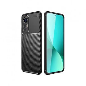 Smcase Xiaomi Mi 12 Lite Kamera Korumalı Negro Karbon Dokulu Silikon Siyah Cep Telefonu Kılıfı