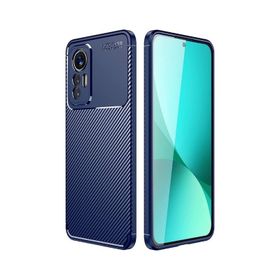 Smcase Xiaomi Mi 12 Lite Kamera Korumalı Negro Karbon Dokulu Silikon Siyah Cep Telefonu Kılıfı