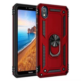 Smcase Xiaomi Redmi 7A Vega Yüzüklü Tank Kapak Kırmızı Cep Telefonu Kılıfı