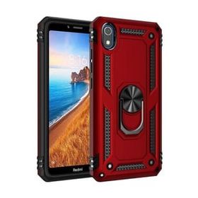 Smcase Xiaomi Redmi 7A Vega Yüzüklü Tank Kapak Kırmızı Cep Telefonu Kılıfı