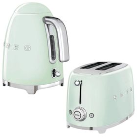 Smeg 6244211962366 Pastel Yeşil Kettle1x2 Ekmek Kızartma Makinesi ve Narenciye Sıkacağı Seti