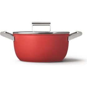Smeg CKFC2411RDM Kırmızı 24 cm 4.5 mm 4.6 lt Cam Kapak Tencere