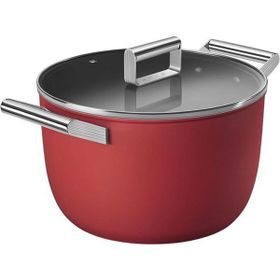 Smeg CKFC2411RDM Kırmızı 24 cm 4.5 mm 4.6 lt Cam Kapak Tencere