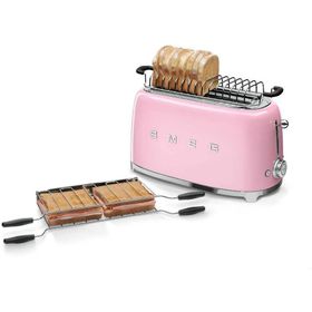 Smeg TSF02PKEU Pembe 1500 W 6 Programlı 4 Dilim Hazneli Ekmek Kızartma Makinesi
