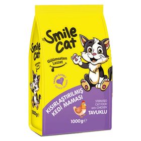 Smile Cat Kısırlaştırılmış Tavuklu 1 kg Yetişkin Kuru Kedi Maması