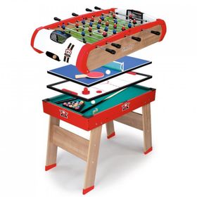 Smoby Powerplay 4 ü1 Arada 640002 Langırt-Bilardo-Masa Tenisi-Hokey Oyun Masası Seti