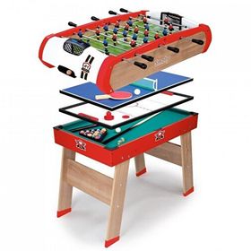 Smoby Powerplay 4 ü1 Arada 640002 Langırt-Bilardo-Masa Tenisi-Hokey Oyun Masası Seti
