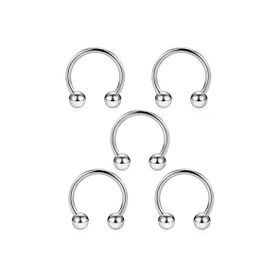 Smooth Carts 316L Cerrahi Çelik Gümüş 5'li Set Septum Gümüş Piercing