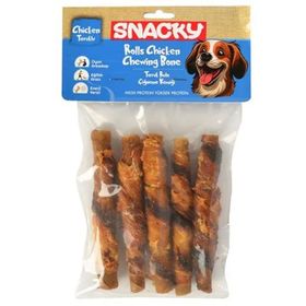 Snacky 5x100 gr Füme Tavuklu Rulo Köpek Ödülü