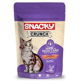 Snacky 60 gr Crunch Hair Skin Deri ve Tüy Bakımı Tavuk Etli Kedi Ödülü