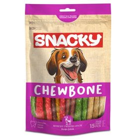 Snacky Chew Bone Sığır Derili Burgu Çubuk 15x13 cm Köpek Ödül Maması