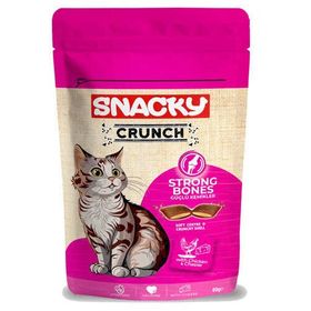 Snacky Crunch Strong Kemik Sağlığı Tavuk Etli ve Peynirli 60 gr Kedi Ödülü