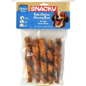 Snacky Füme Tavuklu Rulo 5x100 gr Köpek Ödül