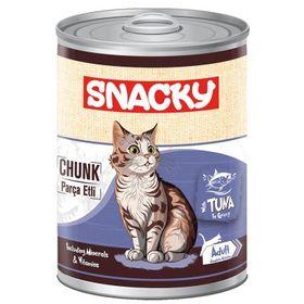 Snacky Sos İçinde Ton Balıklı Parça Etli 400 gr Yetişkin Kedi Konservesi