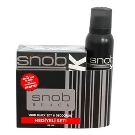 Snob Black EDT 100 ml Erkek Parfümü + 150 ml Deodorant 2'li Set