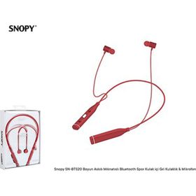 Snopy Sn-bts20 Rose Kırmızı Boyun Askılı Mıknatıslı Mikrofonlu Spor Bluetooth Kulaklık