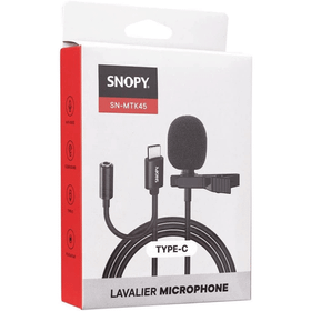 Snopy SN-MTK45 Siyah Typec Tik-tok Akıllı Telefon Kulaklık Çıkışlı Yaka Mikrofonu