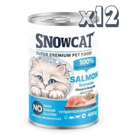Snow Cat Premium 400 gr 12 Adet Parça Etli Balıklı Kedi Konservesi