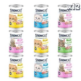Snow Cat Premium 400 gr 12 Adet Parça Etli Karışık Kedi Konservesi