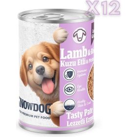Snow Dog Premium 400 gr 12 Adet Kıyılmış Kuzu Etli Yavru Köpek Konservesi
