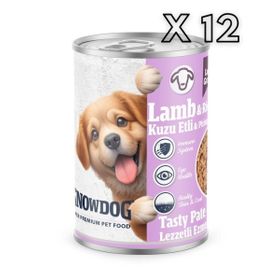 Snow Dog Premium 400 gr 12 Adet Kıyılmış Kuzu Etli Yavru Köpek Konservesi
