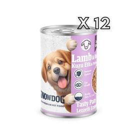 Snow Dog Premium 400 gr 12 Adet Kıyılmış Kuzu Etli Yavru Köpek Konservesi