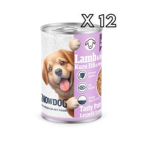 Snow Dog Premium 400 gr 12 Adet Kıyılmış Kuzu Etli Yavru Köpek Konservesi