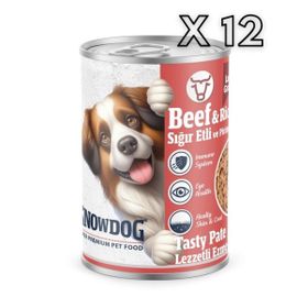 Snow Dog Premium 400 gr 12 Adet Kıyılmış Sığır Etli Köpek Konservesi