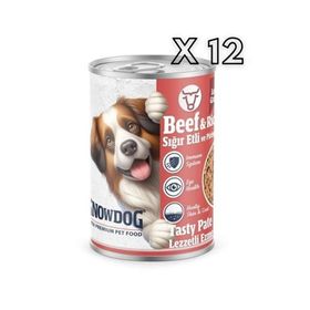 Snow Dog Premium 400 gr 12 Adet Kıyılmış Sığır Etli Köpek Konservesi