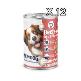 Snow Dog Premium 400 gr 12 Adet Kıyılmış Sığır Etli Köpek Konservesi