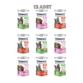 Snow Dog Premium 400 gr 12 Adet Parça Etli Karışık Köpek Konservesi